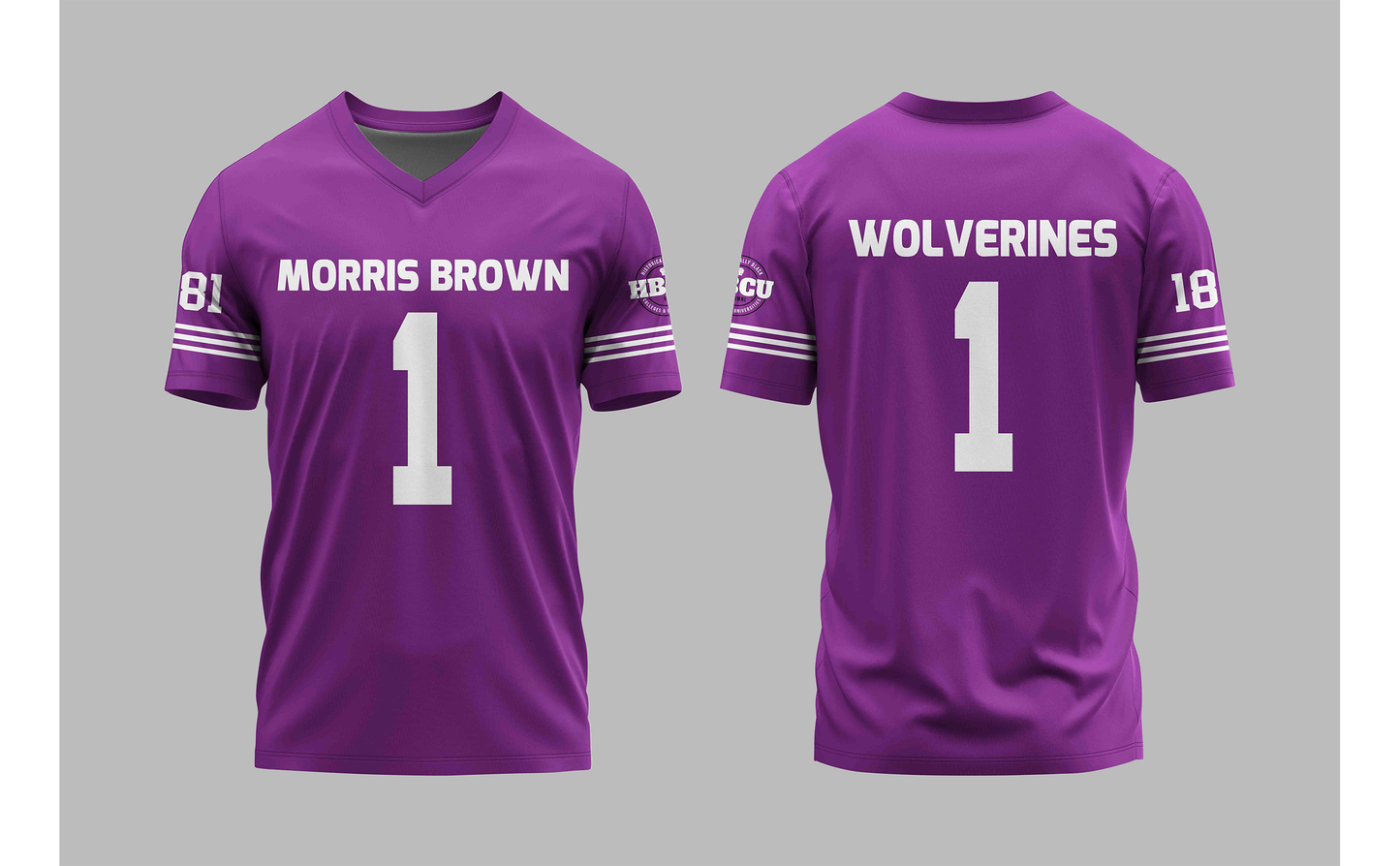 PSA Collegiate Morris Brown Wolverines Fashion Football Tee