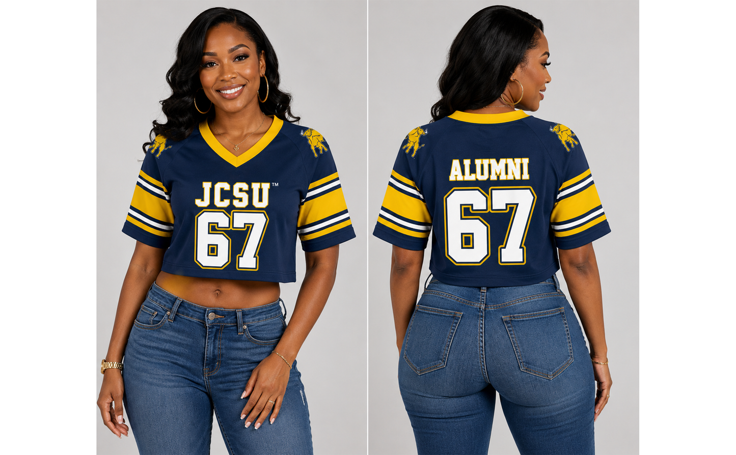 PSA Collegiate Johnson C. Smith University Women's Cropped Alumni Football Jersey