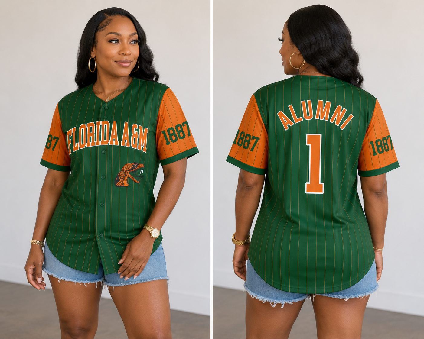 PSA Collegiate FAMU Game Time Button-Down Jersey – (Unisex)