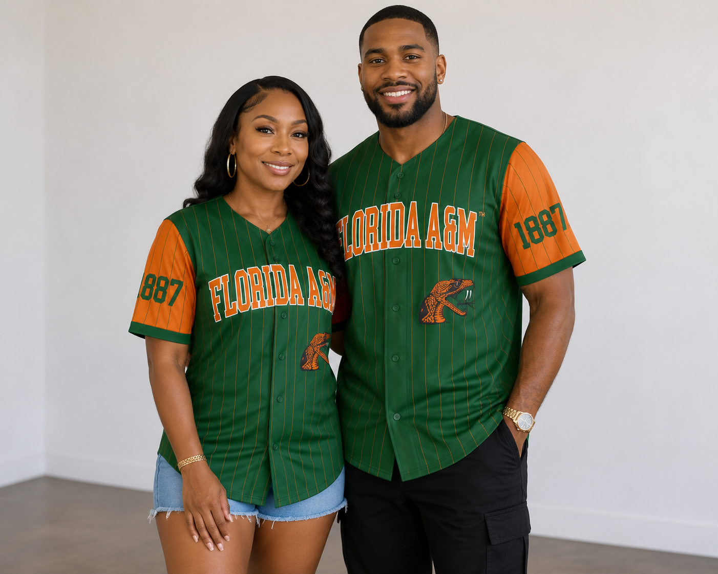 PSA Collegiate FAMU Game Time Button-Down Jersey – (Unisex)