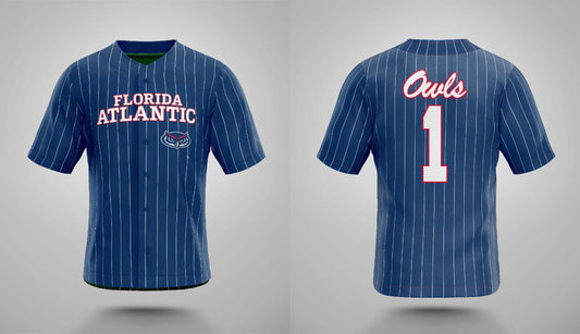 PSA Collegiate Florida Atlantic Owls Pinstripe Baseball Jersey