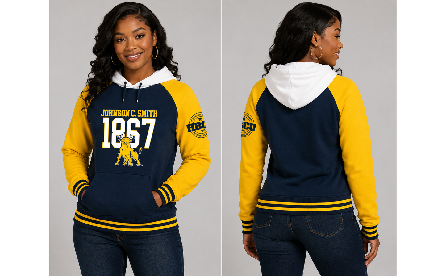 PSA Collegiate Johnson C. Smith University Women's Colorblock Hoodie