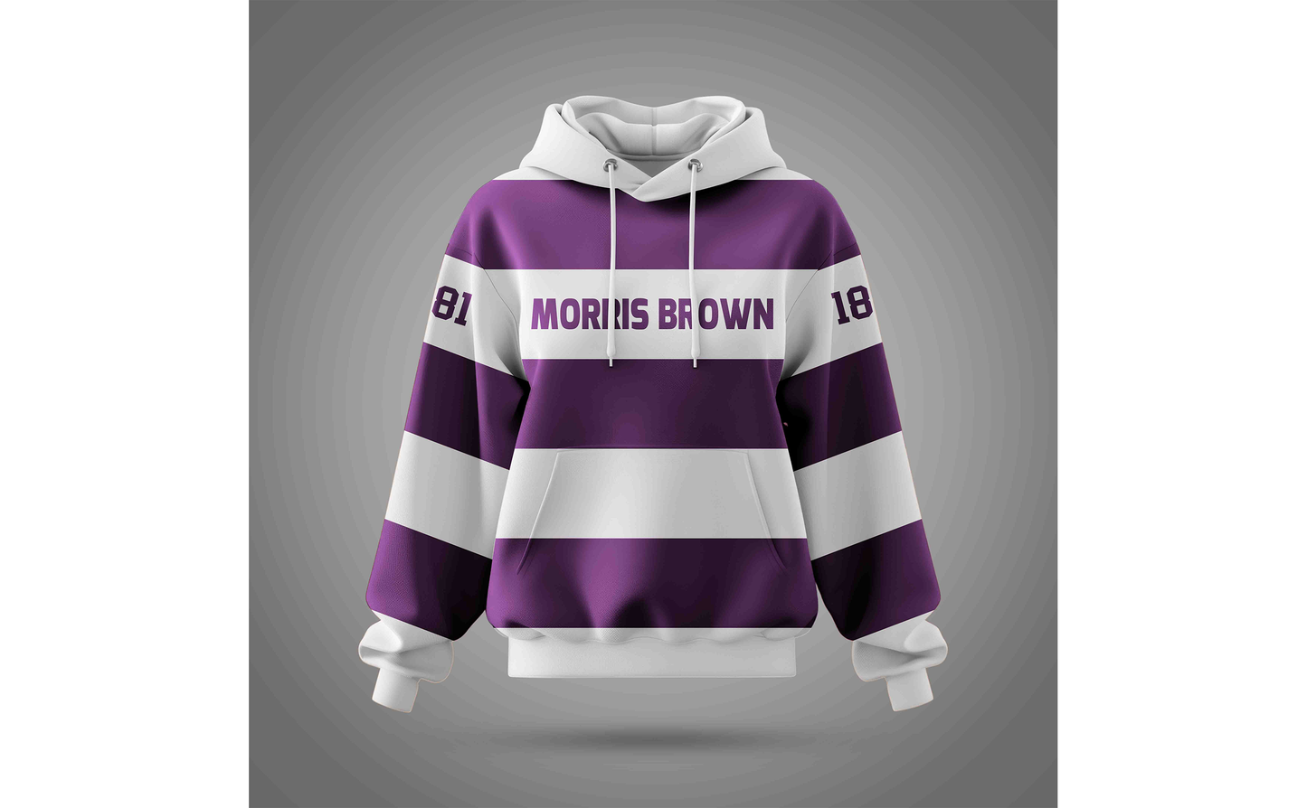 PSA Collegiate Morris Brown Wolverines Striped Rugby Hoodie