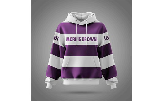 PSA Collegiate Morris Brown Wolverines Striped Rugby Hoodie