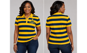 PSA Collegiate Johnson C. Smith University Women's Striped Alumni Polo Shirt