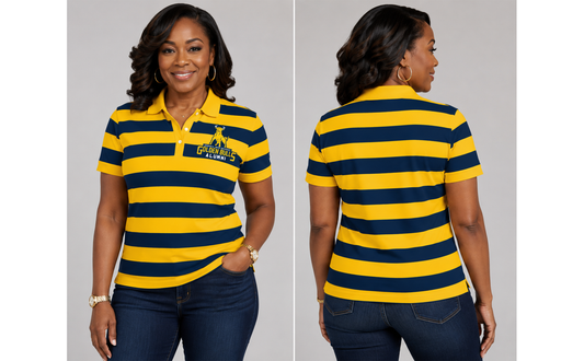 PSA Collegiate Johnson C. Smith University Women's Striped Alumni Polo Shirt