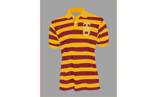 PSA Collegiate Tuskegee University Golden Tigers Striped Rugby Polo