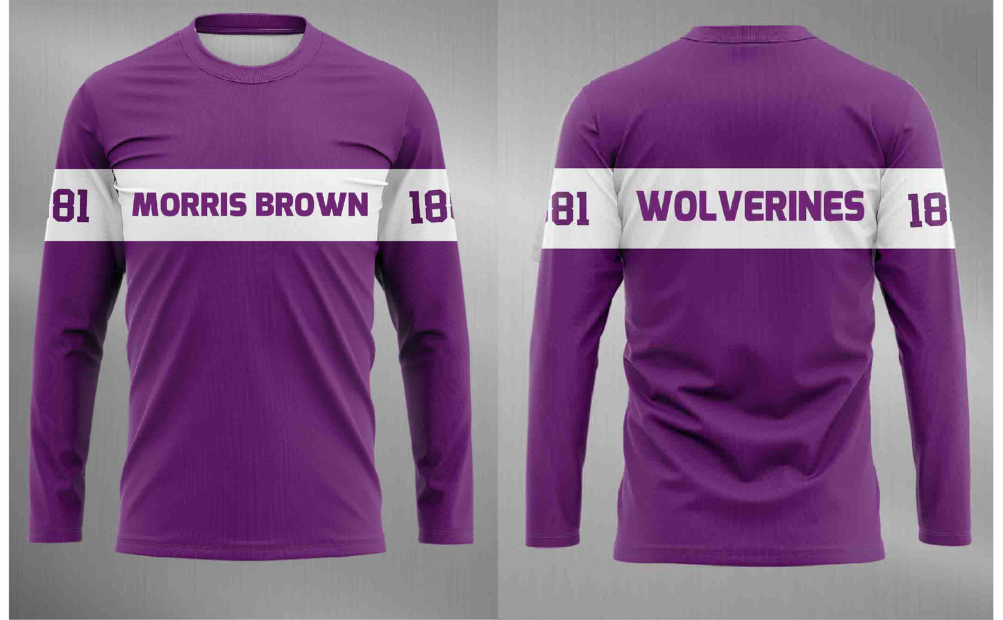 PSA Collegiate Morris Brown Wolverines LS Performance Tee