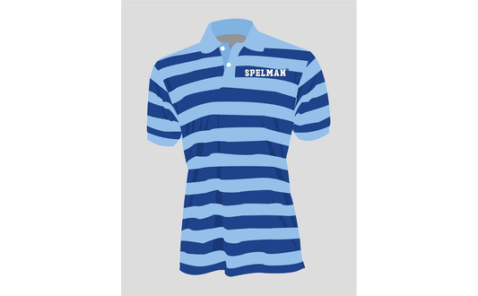 PSA Collegiate Spelman College Jaguars Striped Rugby Polo Shirt