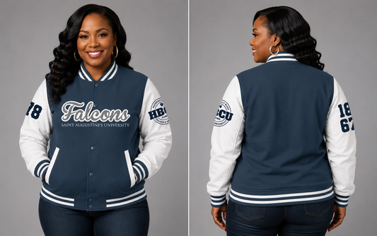 PSA Collegiate Saint Augustine's Falcons Women's Varsity Bomber Jacket
