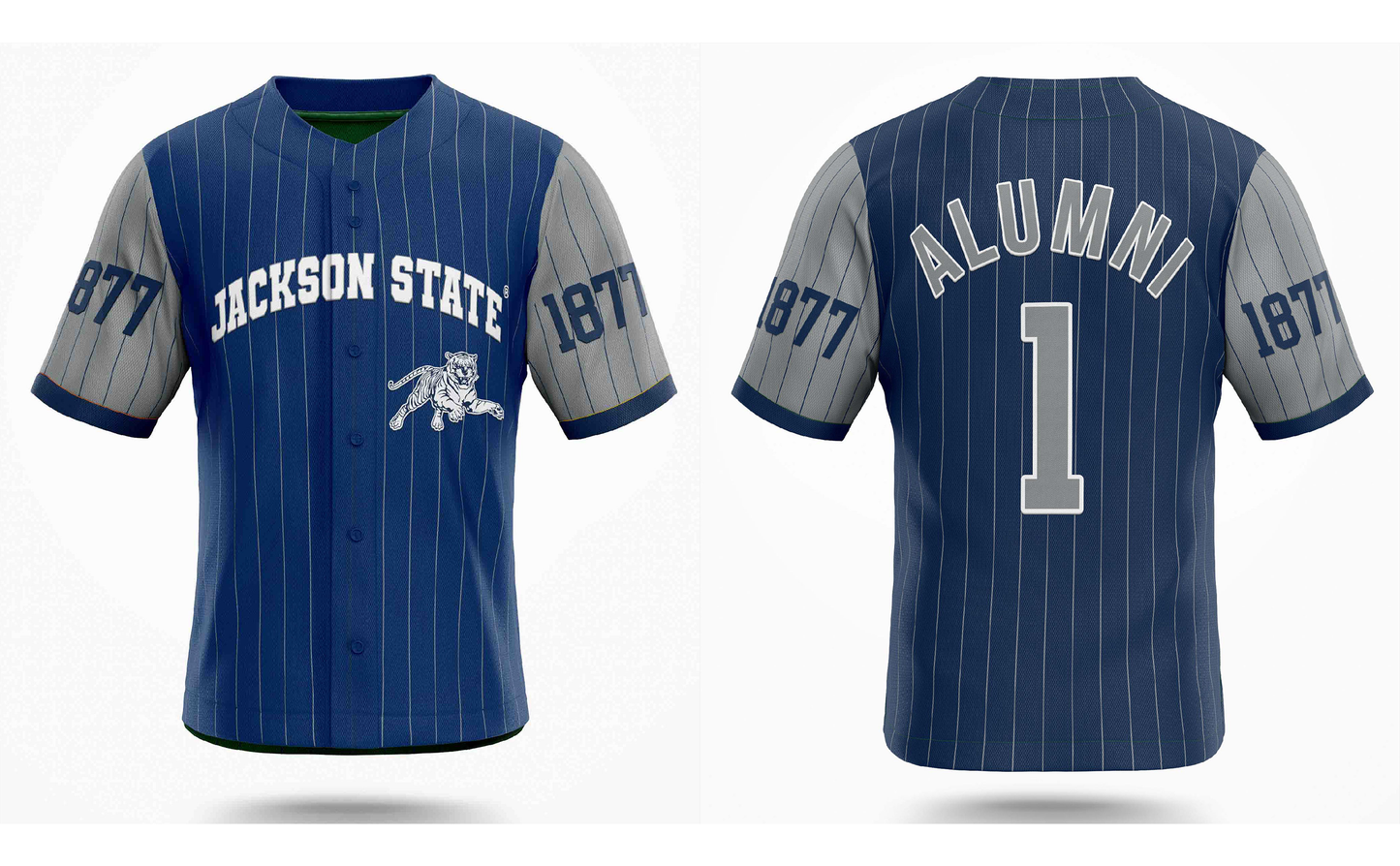 PSA Collegiate JSU Tigers Baller Pinstripe Baseball Jersey