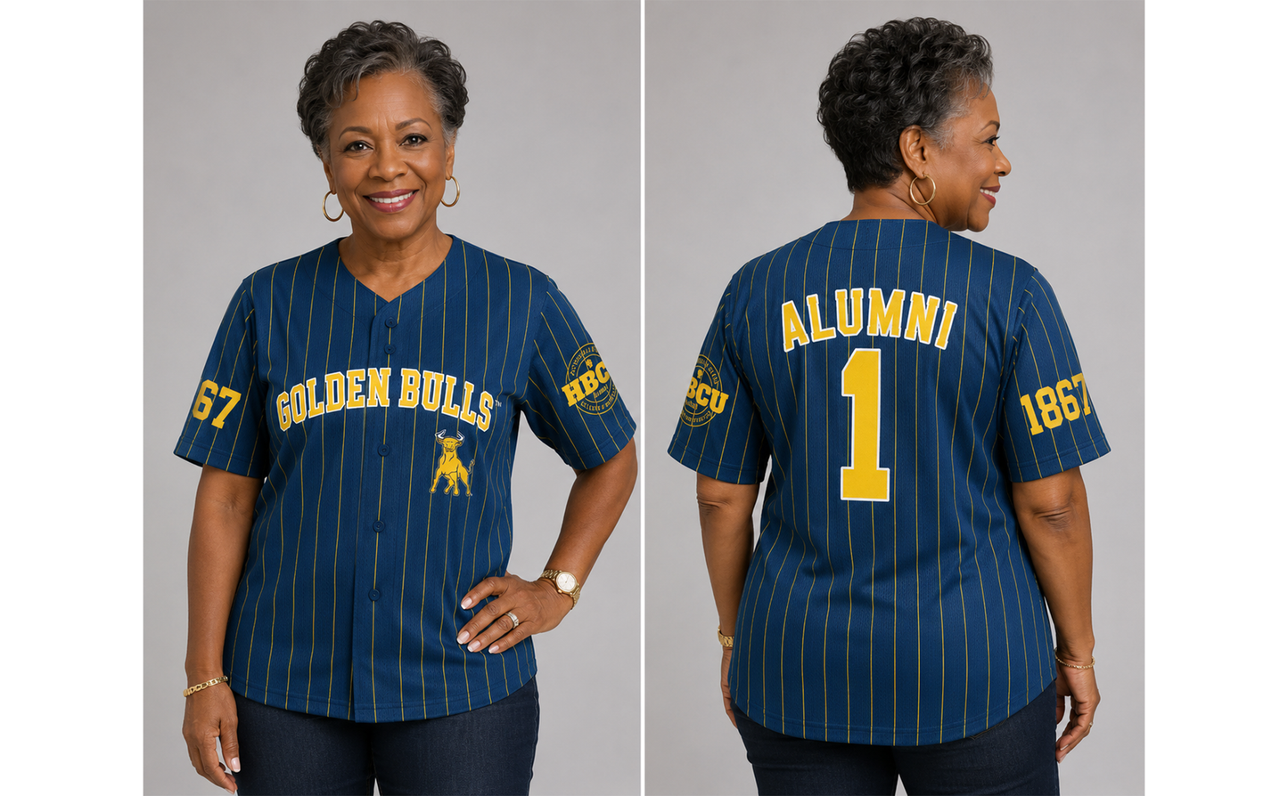 PSA Collegiate Johnson C. Smith University Women's Pinstripe Baseball Jersey
