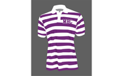 PSA Collegiate Morris Brown Wolverines Striped Rugby Polo Shirt
