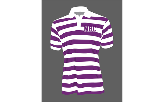 PSA Collegiate Morris Brown Wolverines Striped Rugby Polo Shirt