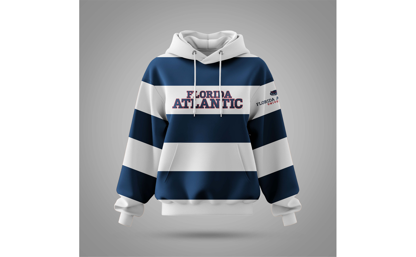 PSA Collegiate Florida Atlantic Owls Rugby Striped Hoodie