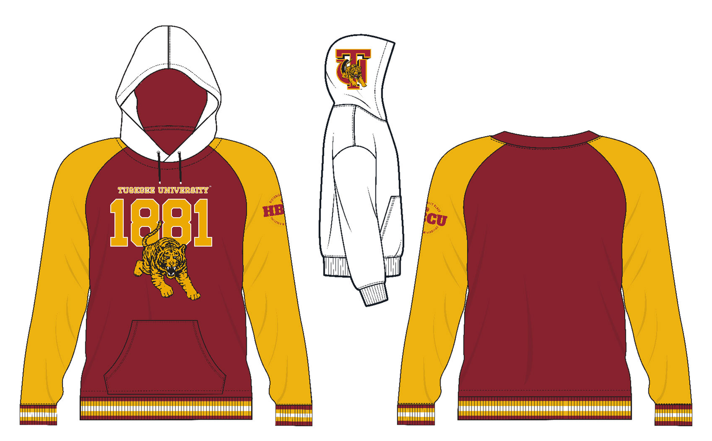 PSA Collegiate Tuskegee University Golden Tigers 1881 Fleece Hoodie